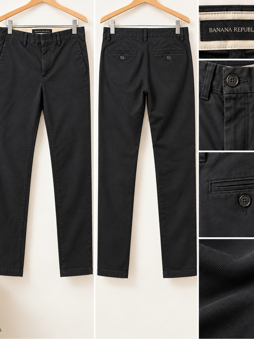 Banana Republic Men's Slim Chinos - Black